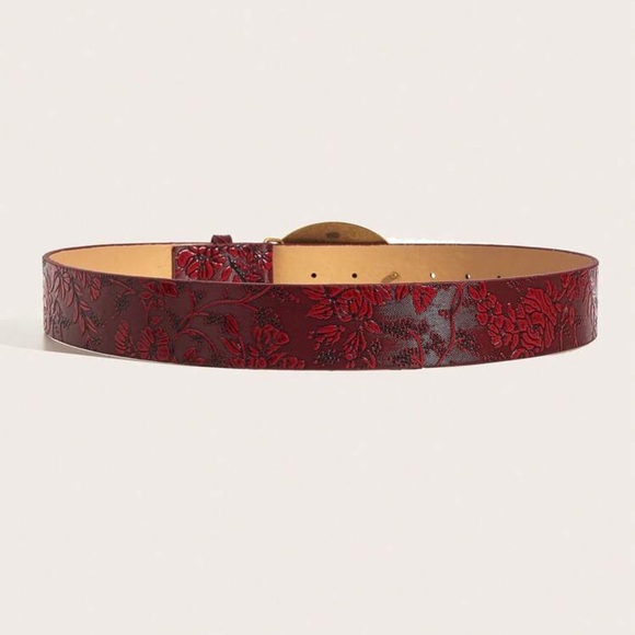 1pc Women's Vintage Metal & PU Grape Print Belt, Suitable For Daily Use - Picture 3 of 4